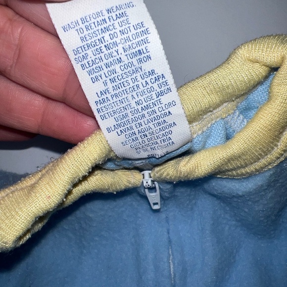 Vintage Gerber Blue Footie Pajamas Zip Up Sleep Outfit With Feet 0/6M - Picture 5 of 8